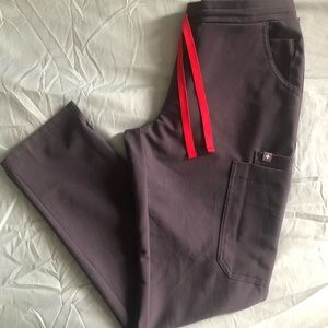 FIGS CHARCOAL YOLA PANTS XS PETITE